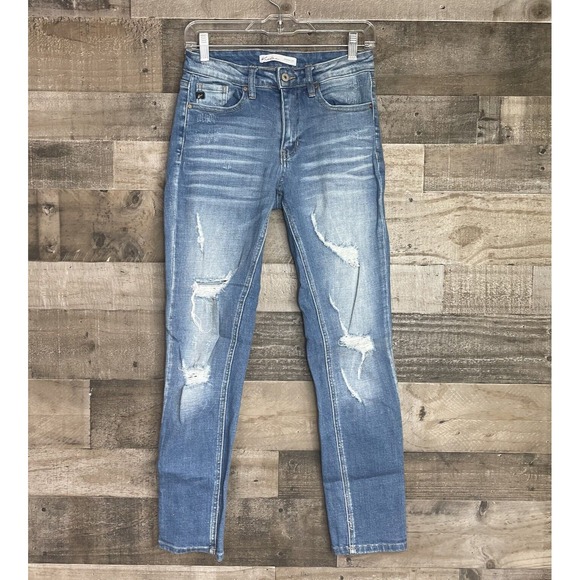 KanCan For Maurices Jeans Womens Size 25 Distressed Blue Denim Destroyed Skinny‎ - Picture 1 of 7